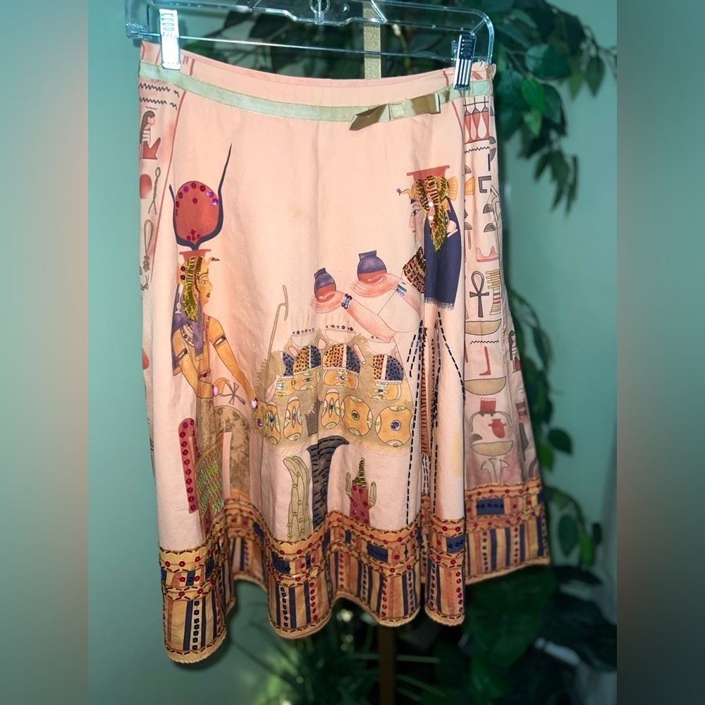 LAPIS Egyptian A-Line Beaded and Sequined Skirt Size Small